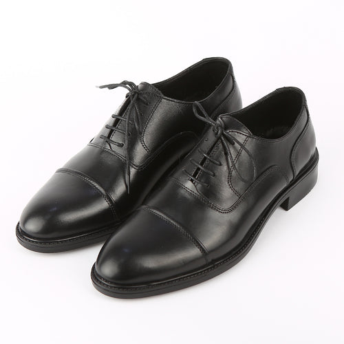 Richelieu Noir Cap-Toe en Cuir