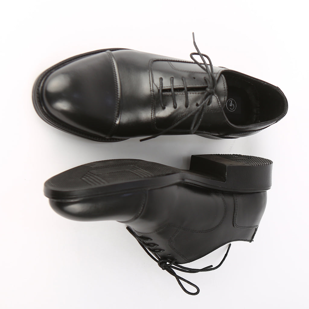 Richelieu Noir Cap-Toe en Cuir