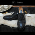 Richelieu Noir Cap-Toe en Cuir