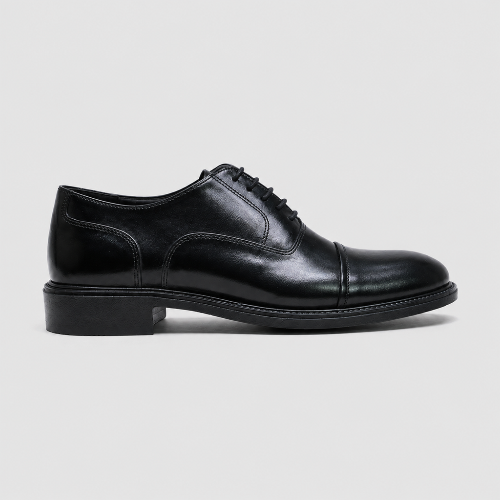 Richelieu Noir Cap-Toe en Cuir