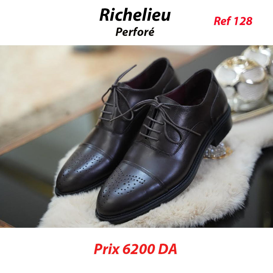 Richelieu Noir et Marron perforé Ref 128