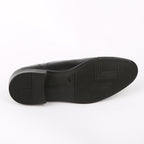 Richelieu Noir Cap-Toe en Cuir